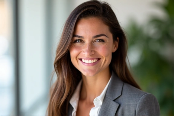 Retrato profesional de una nutricionista sonriendo